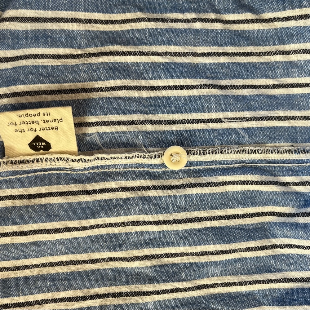 MADEWELL Blue/White Striped Button Shirt - Picture 4 of 4